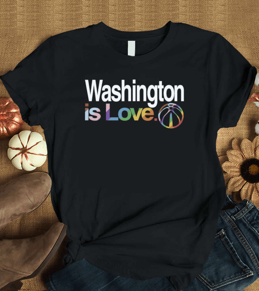 Washington Wizards Is Love Pride Basketball Rainbow T-Shirt