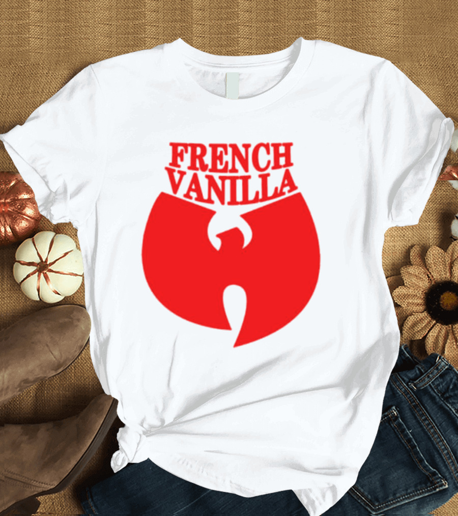 French Vanilla Wutang Logo Red Emblem T-Shirt