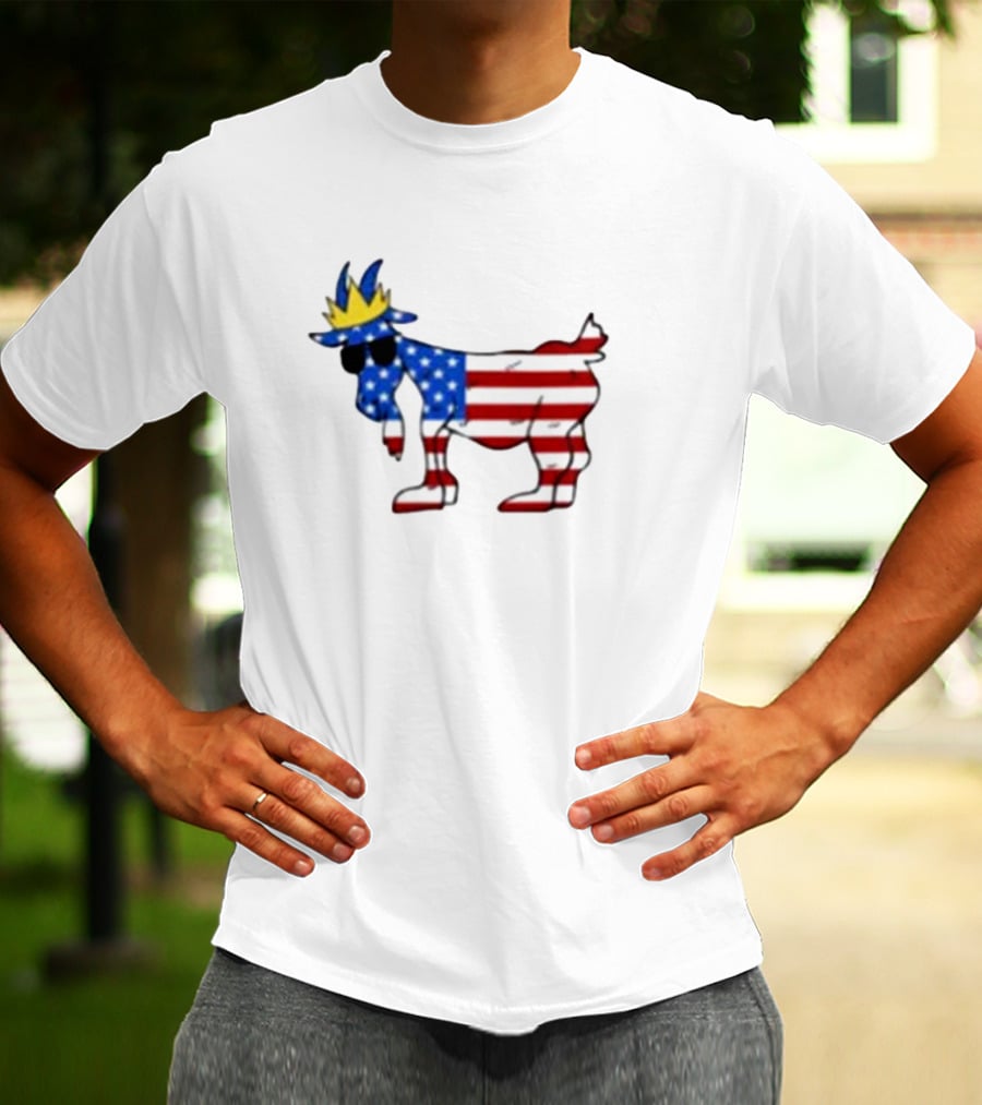 Goat USA Patriotic Stars And Stripes Crown T-Shirt