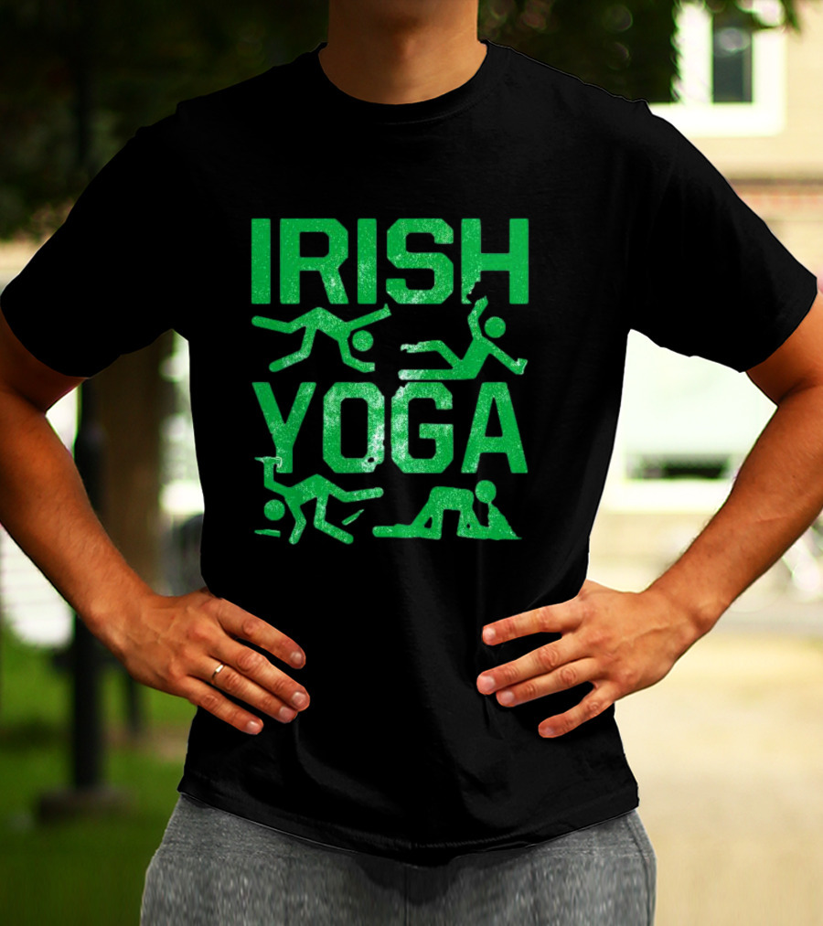 Irish Yoga Green Figures Humor Ireland St. Patrick's Day T-Shirt