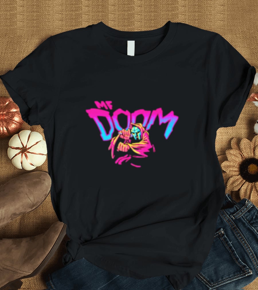 MF Doom Neon Hoodie Mic Iconic Mask T-Shirt
