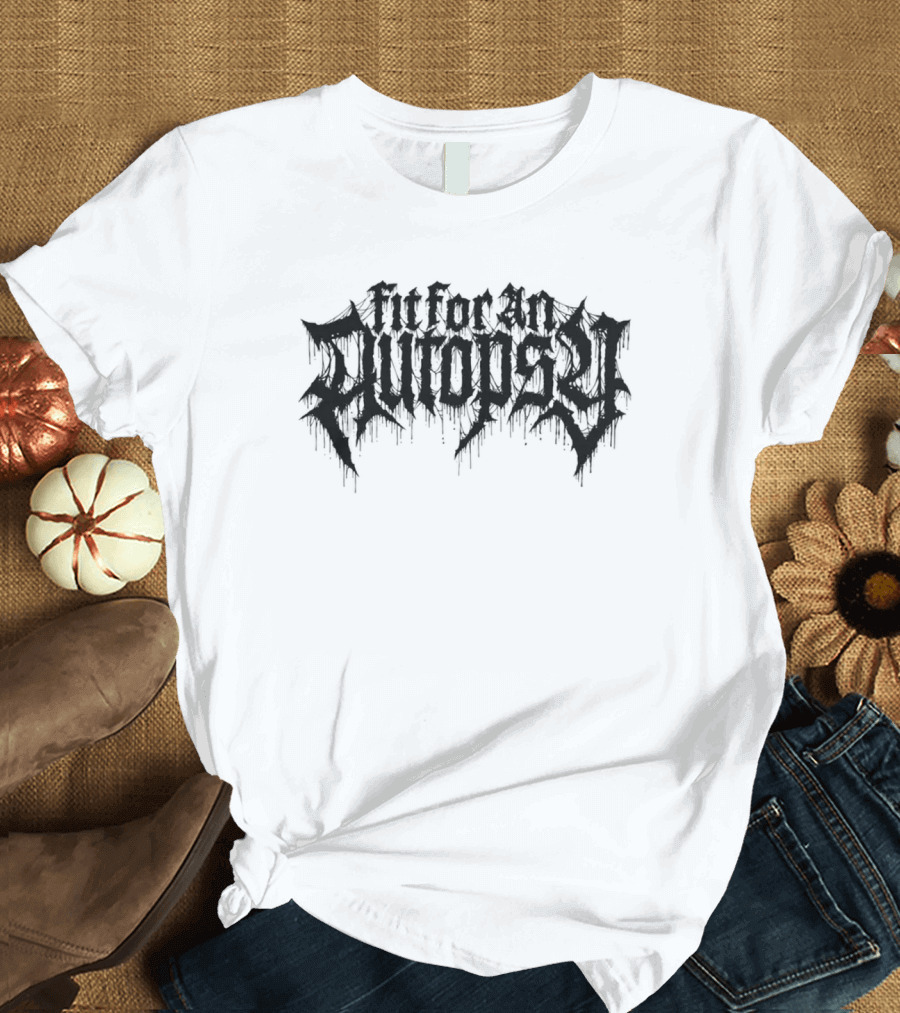 Fit For An Autopsy Dripping Black Metal Text T-Shirt