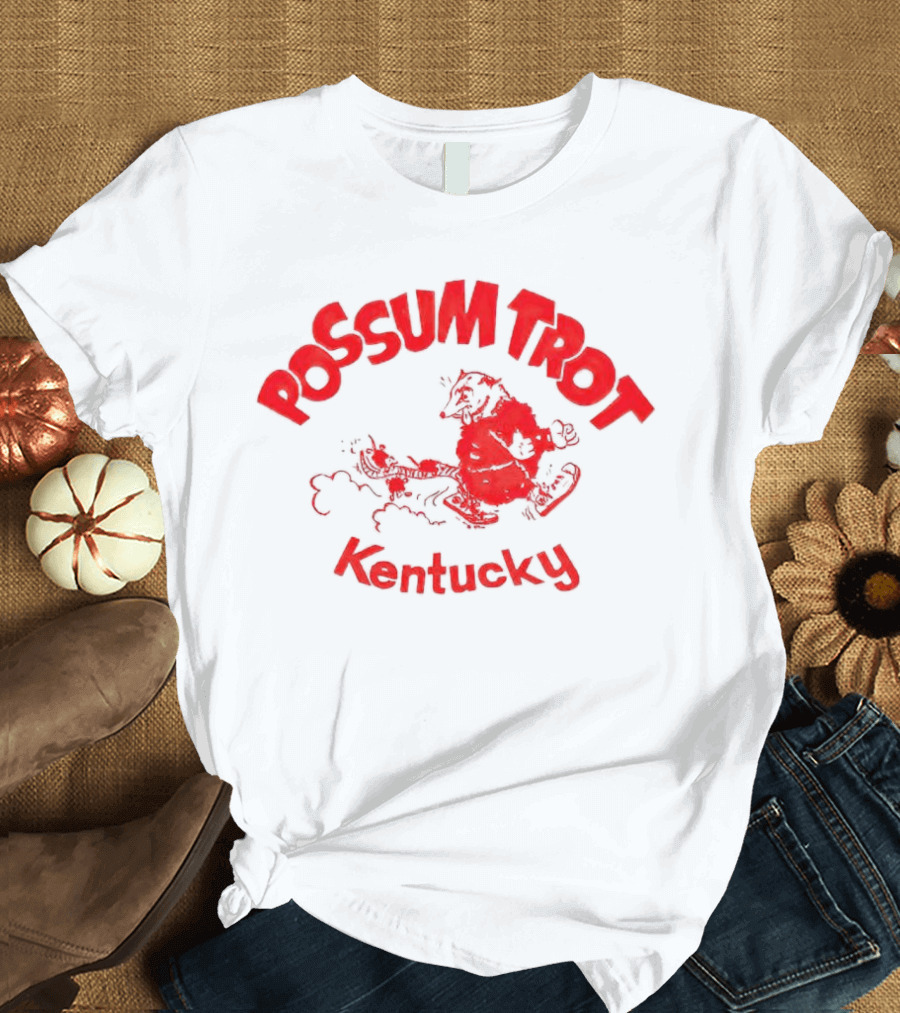 Possum Trot Kentucky Retro Skating Opossum T-Shirt