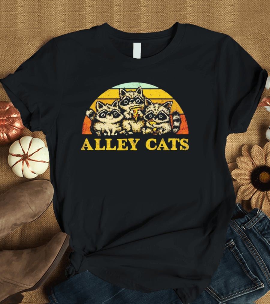 Alley Cats Retro Raccoons T-Shirt