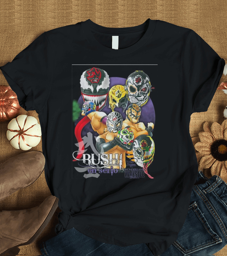 Bushi En Serio Wonderland Wrestle Face Mask Collection T-Shirt