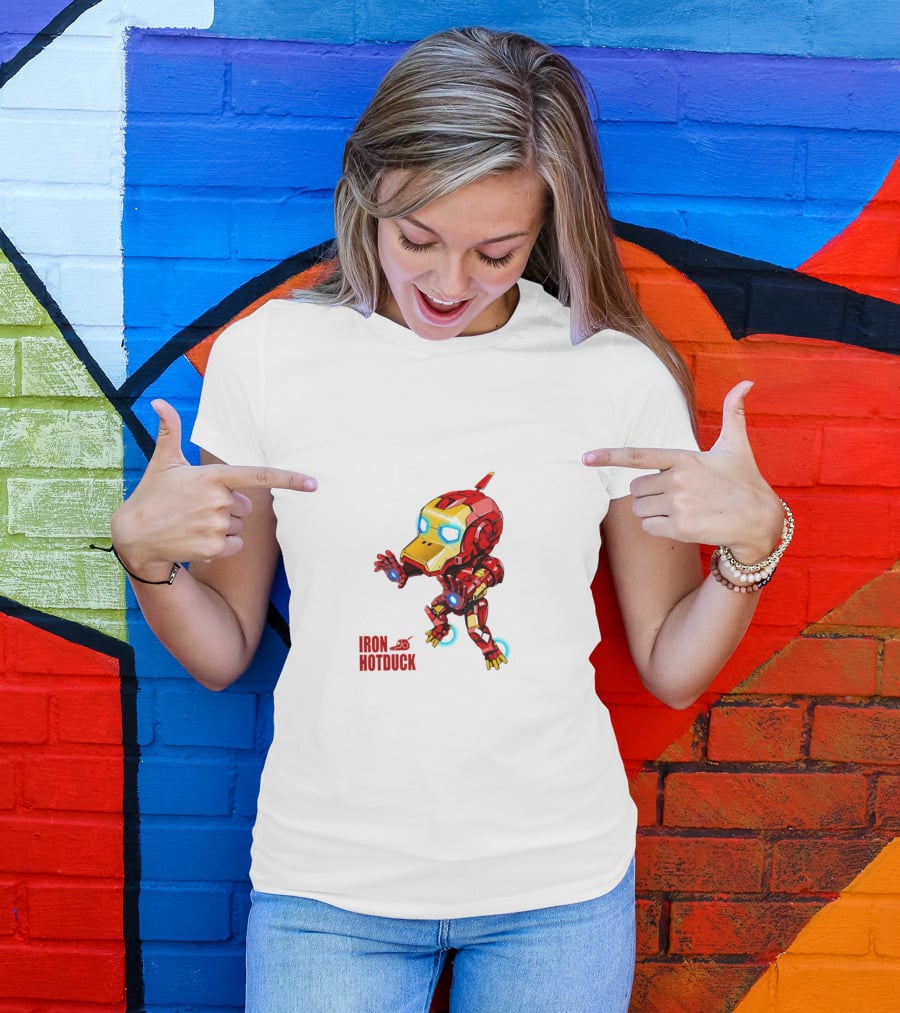 Iron Hotduck Character Robot Duck Suit T-Shirt