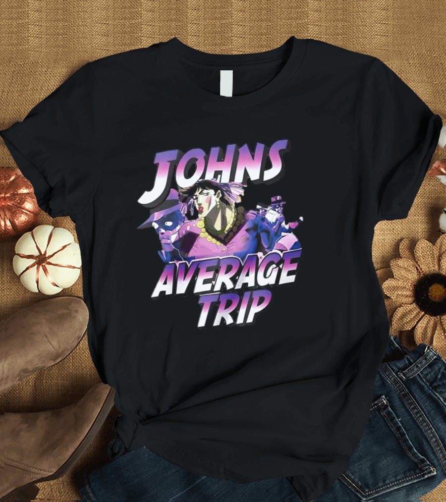 John's Average Trip Manga Style Adventure And Characters T-Shirt