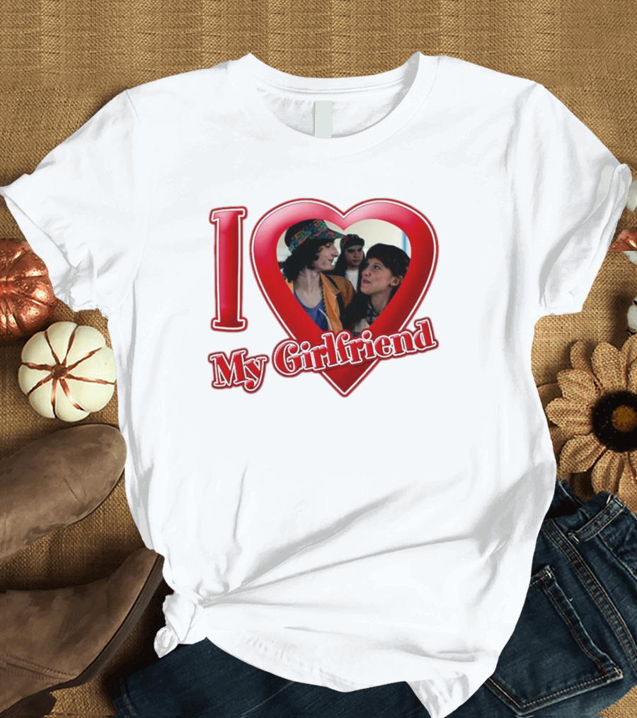 Mike Wheeler I Love My Girlfriend Heart Image T-Shirt