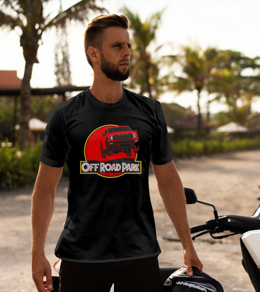 Off Road Park Off-Roading Adventure Red Truck Circle T-Shirt