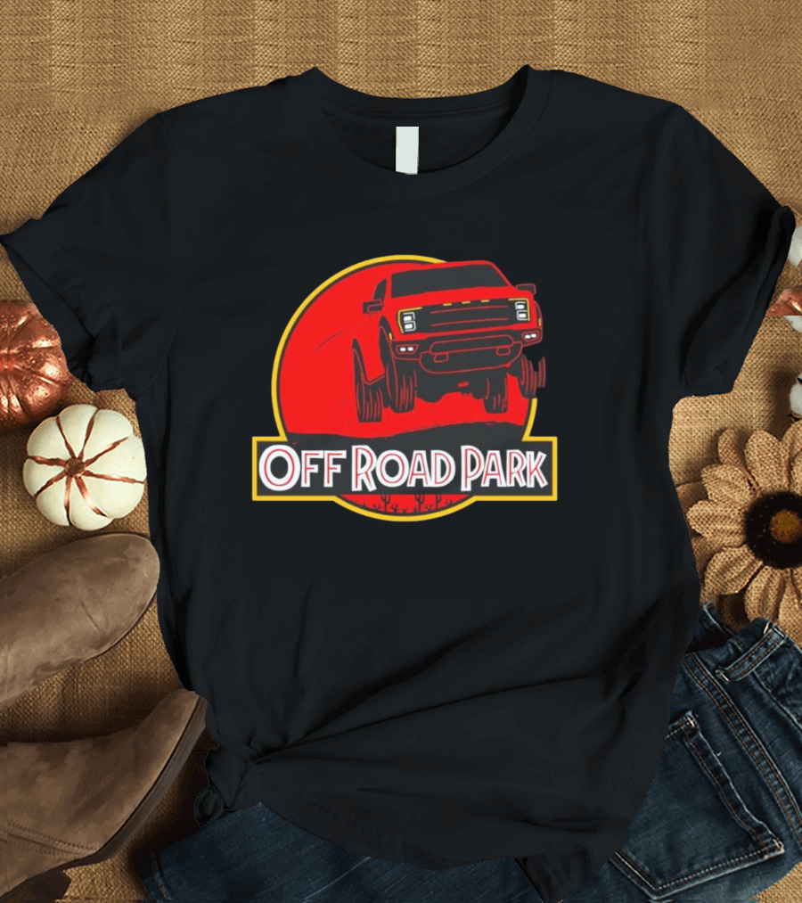 Off Road Park Off-Roading Adventure Red Truck Circle T-Shirt