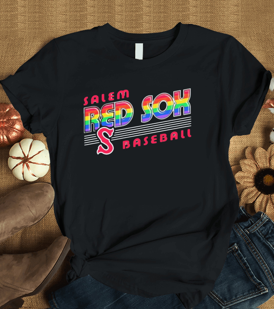Salem Red Sox Baseball Pride Rainbow T-Shirt