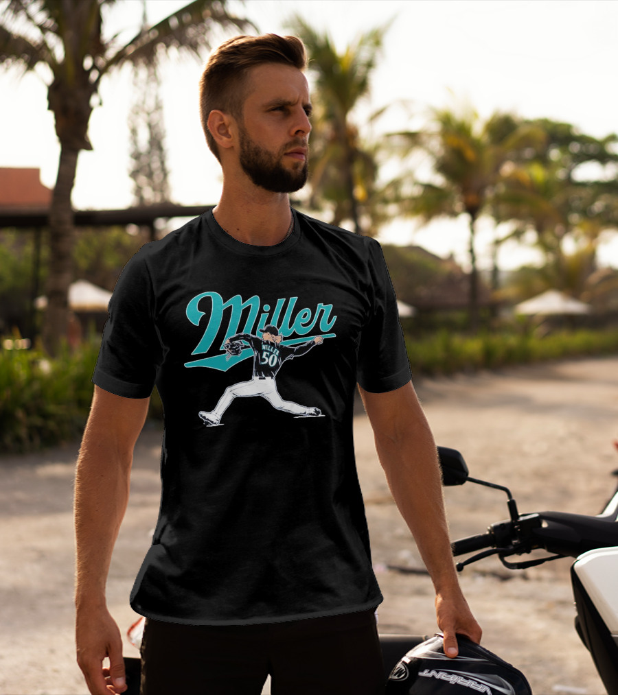 Seattle Mariners Bryce Miller 50 Pitcher T-Shirt