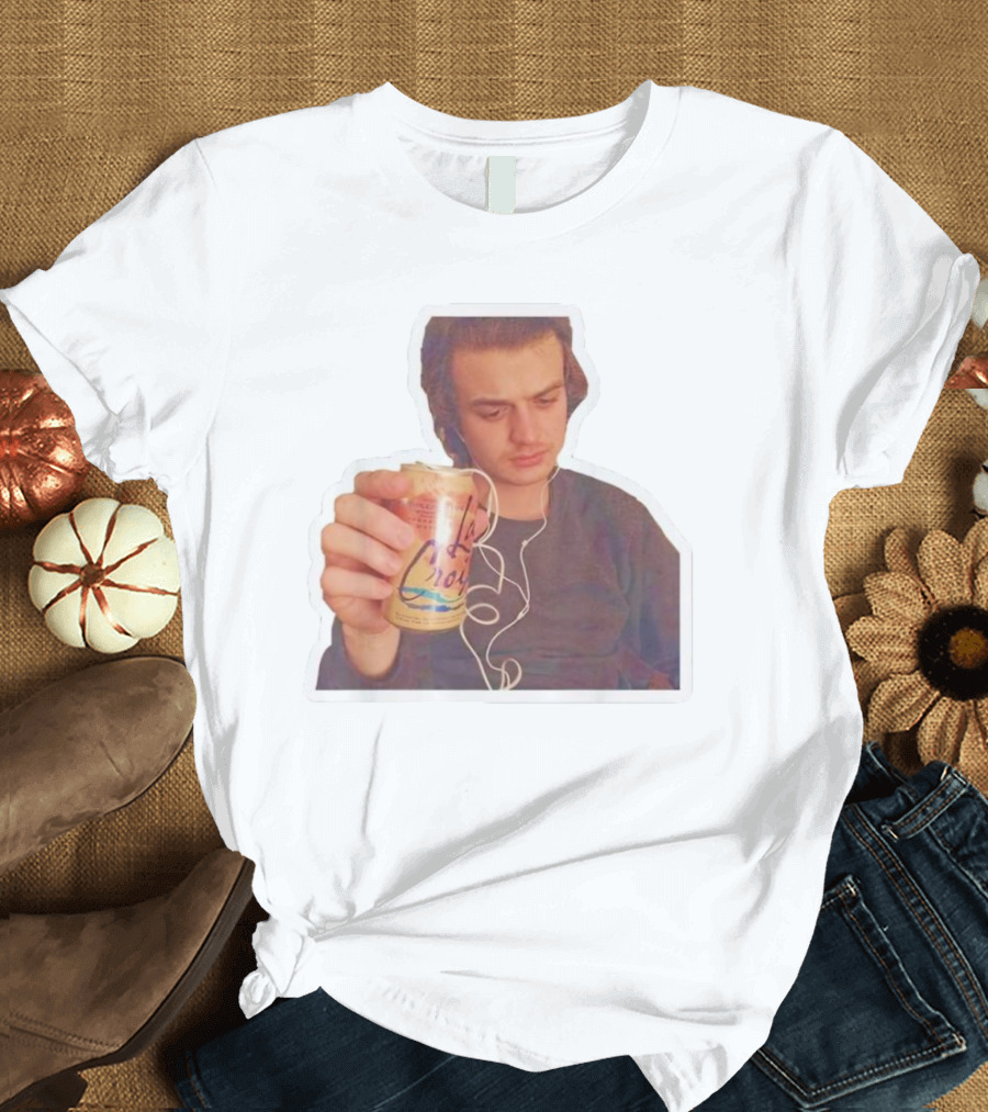Joe Keery Drinking La Croix With Headphones T-Shirt