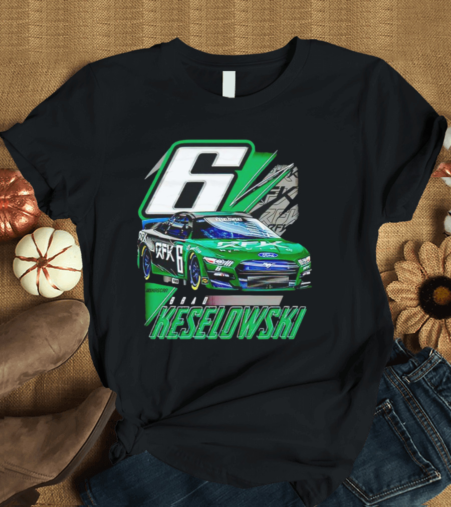 Brad Keselowski Number 6 RFK Racing Green Car T-Shirt