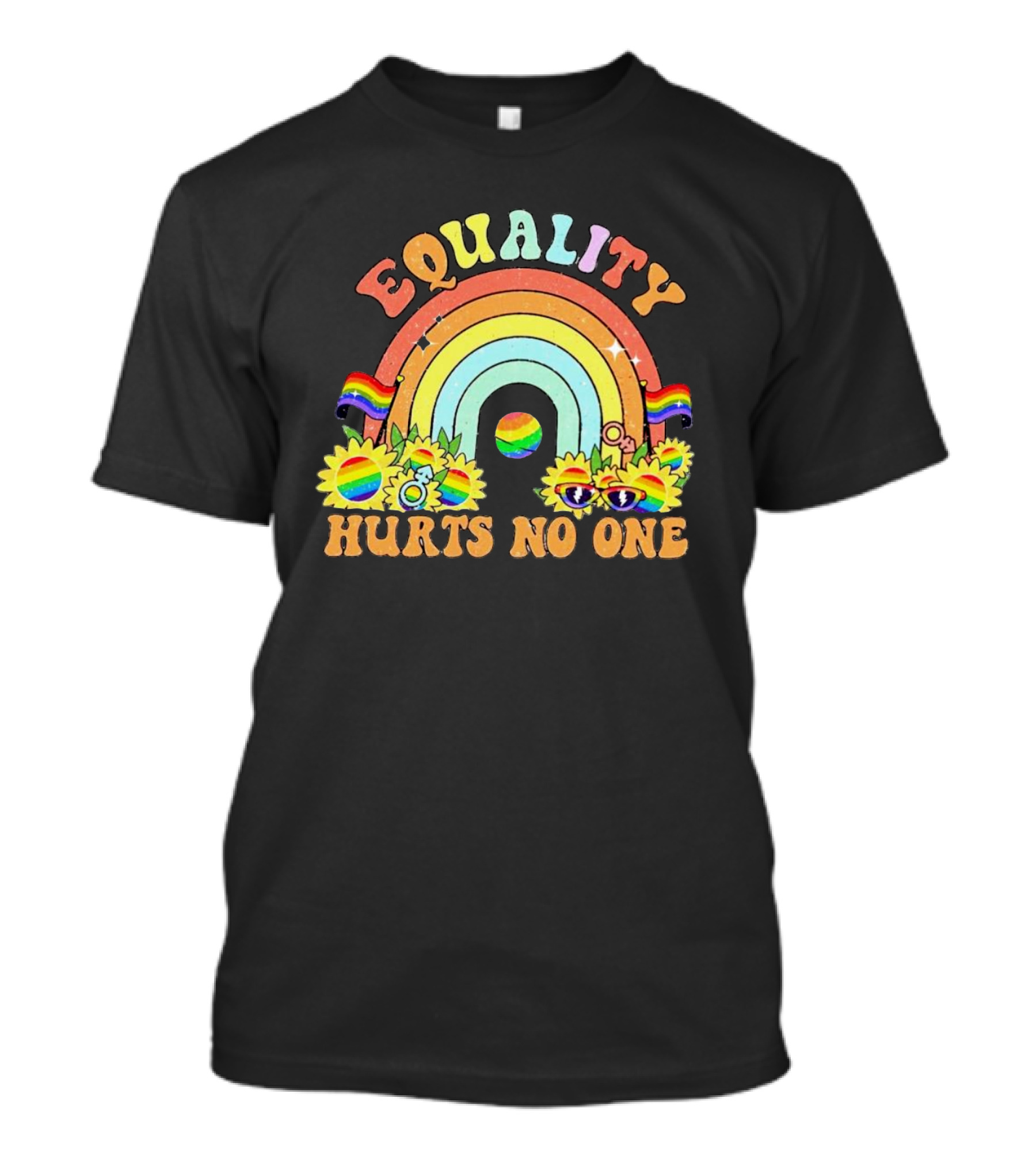 Equality Hurts No One Rainbow Sunflowers Pride Flags T-Shirt