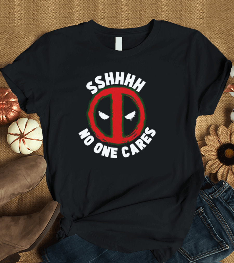 Marvel Deadpool Shhhh No One Cares Iconic T-Shirt