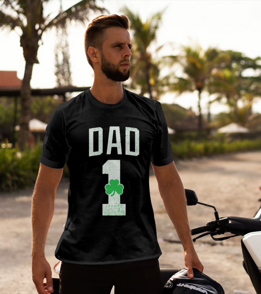 1 Dad Irish Shamrock T-Shirt