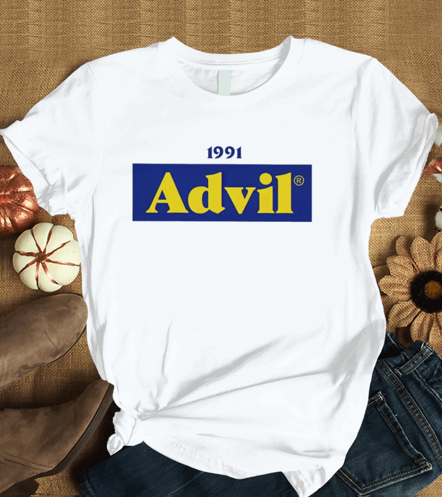 1991 Advil Classic Blue Yellow T-Shirt