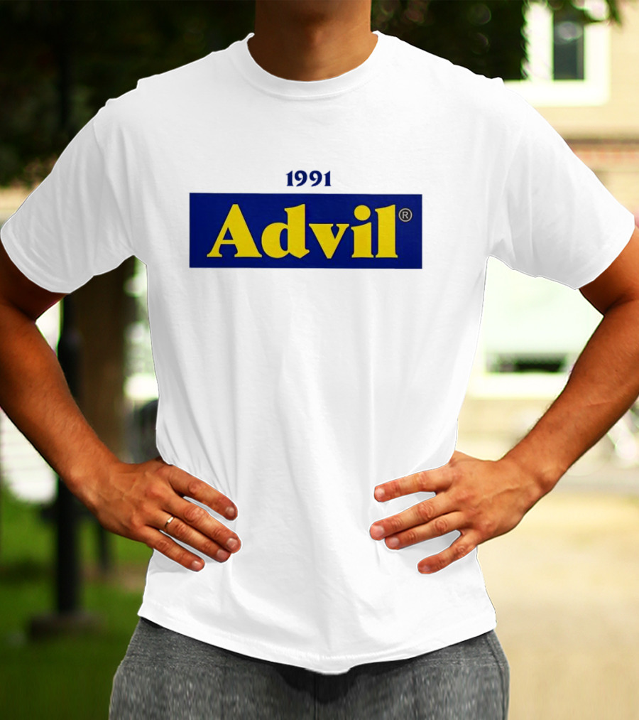 1991 Advil Classic Blue Yellow T-Shirt