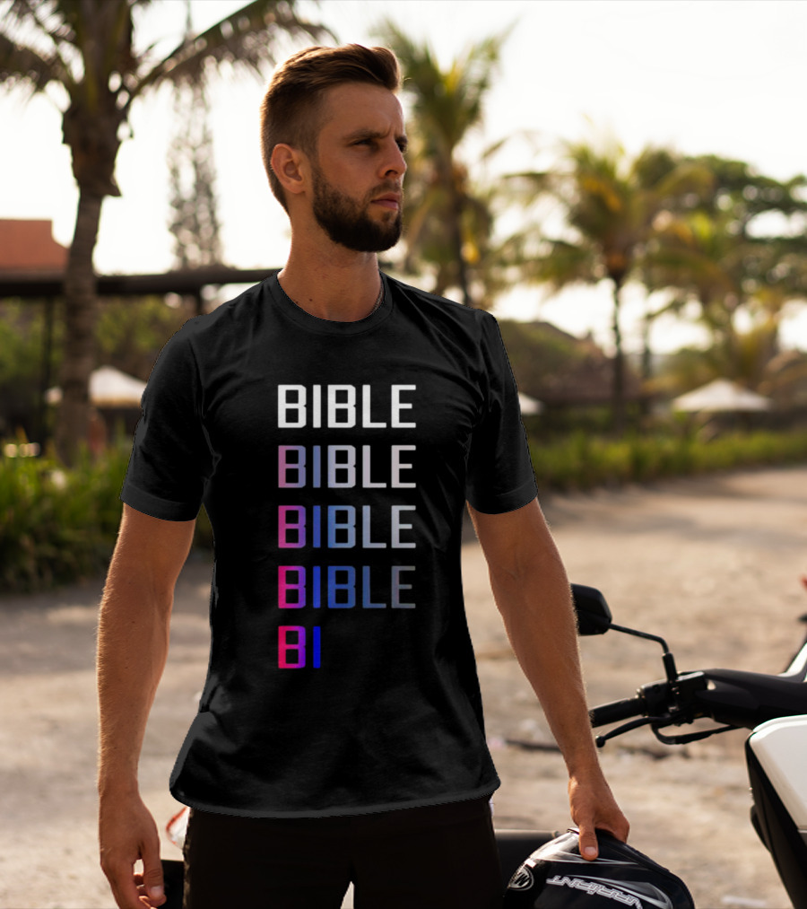 Bible Pride Gradient Multicolor Text Stacked T-Shirt