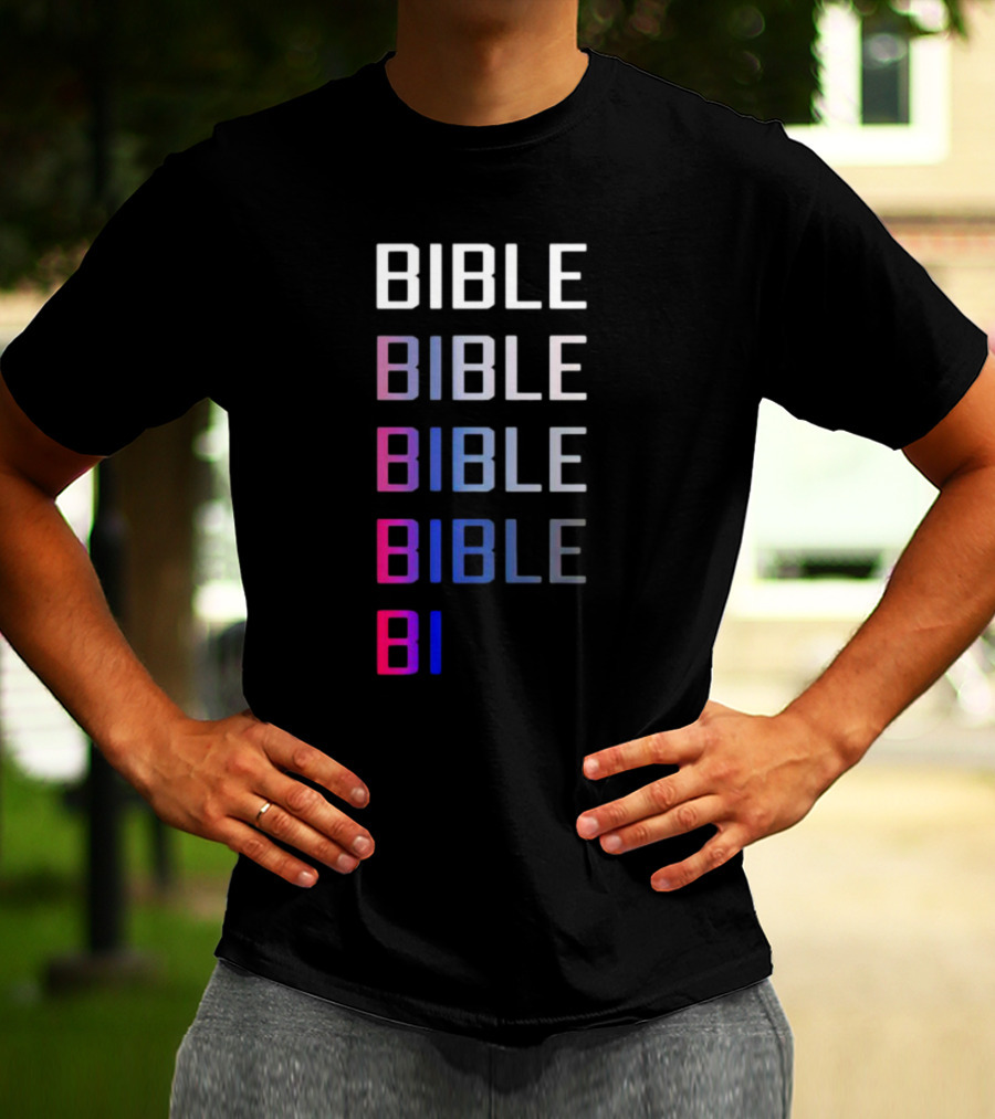Bible Pride Gradient Multicolor Text Stacked T-Shirt