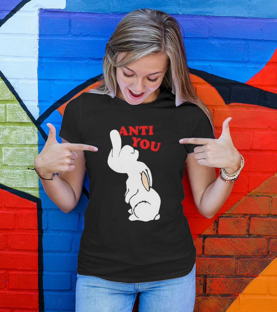 Bunny Anti You Middle Finger Gesture T-Shirt