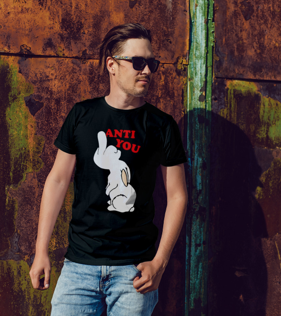 Bunny Anti You Middle Finger Gesture T-Shirt