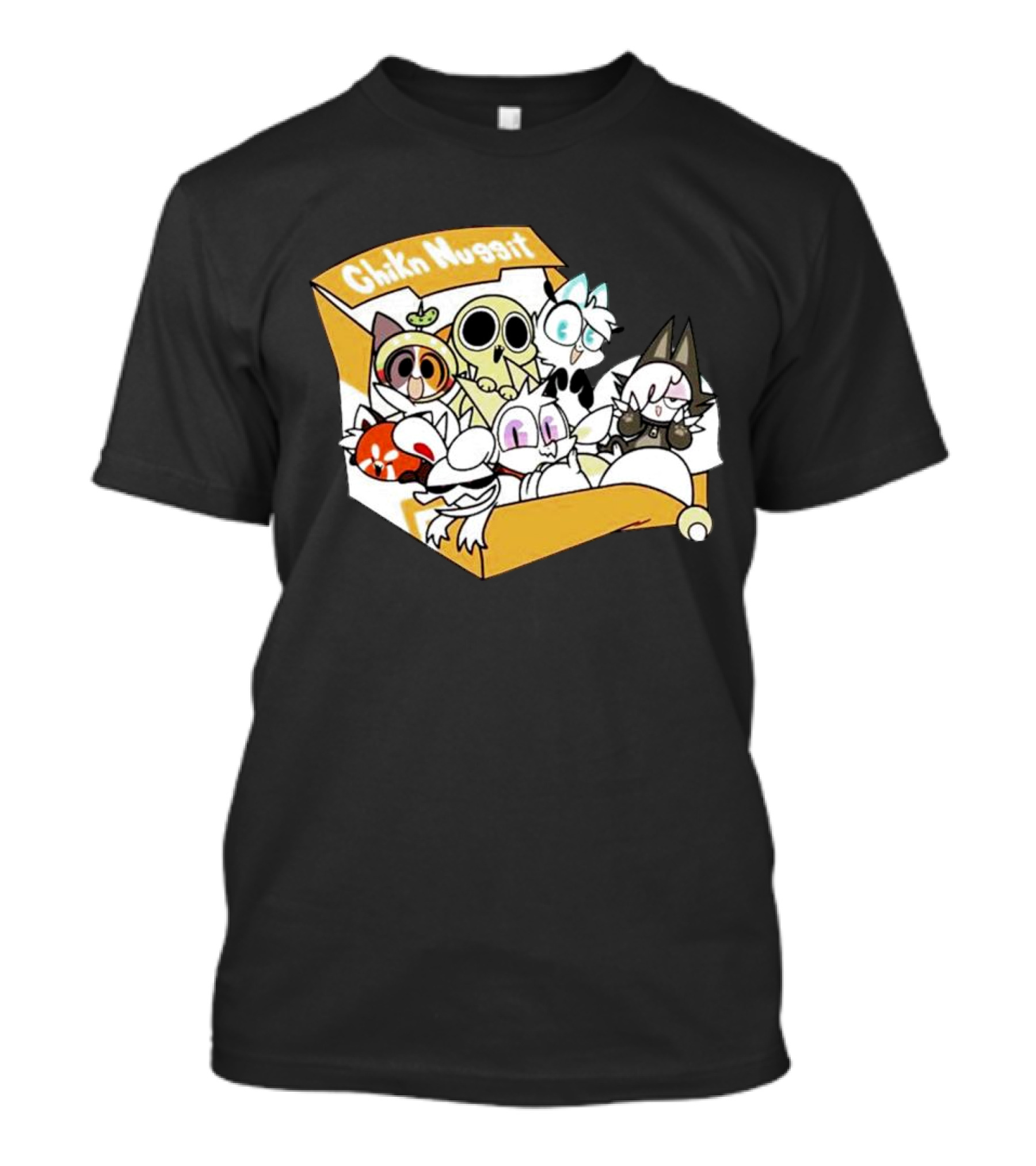 Chikn Nuggit Box Characters Packed In Cute Cartoon T-Shirt