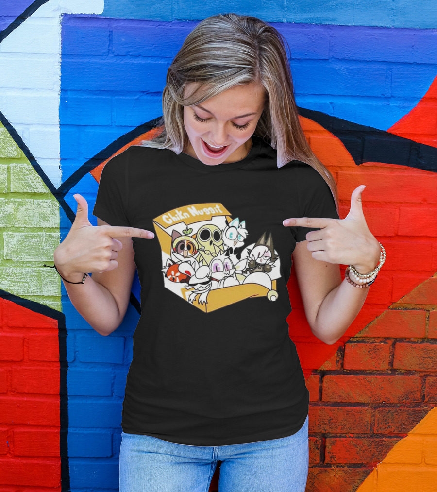 Chikn Nuggit Box Characters Packed In Cute Cartoon T-Shirt
