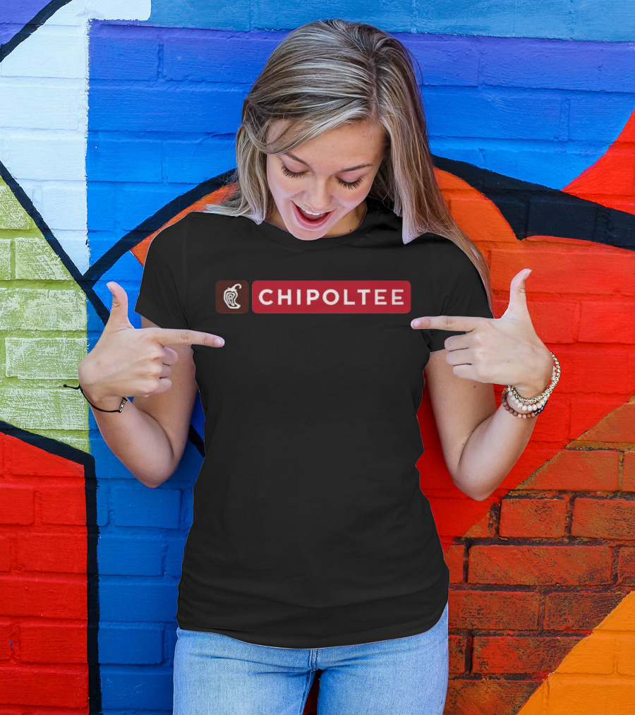 Chipoltee Red Square Logo Parody Chipotle Tex-Mex Food T-Shirt