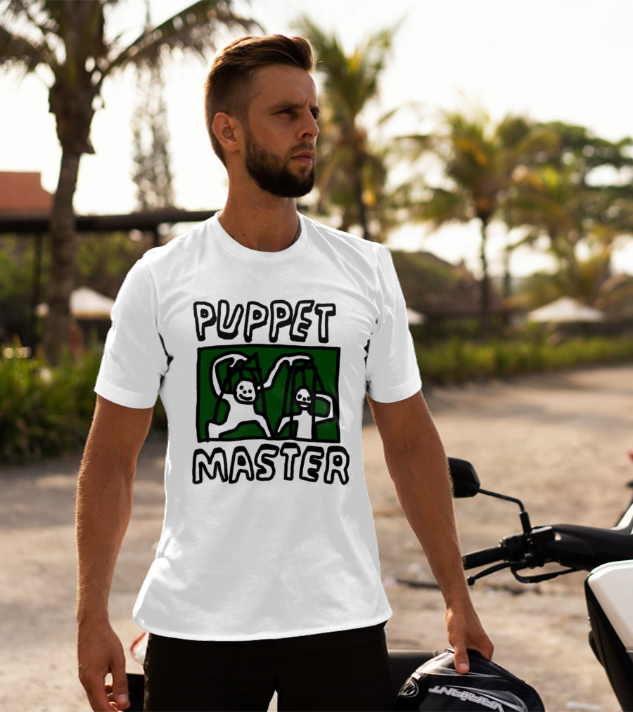 Puppet Master Playful Figures In Green Background T-Shirt