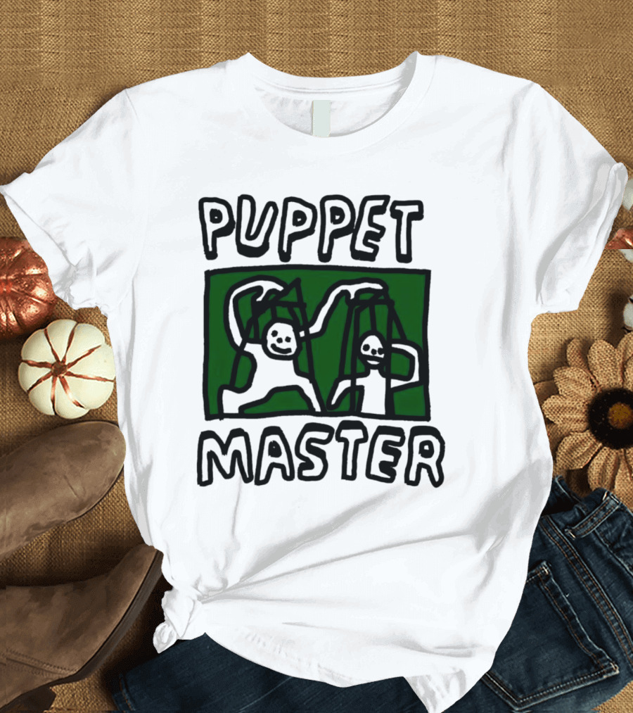 Puppet Master Playful Figures In Green Background T-Shirt