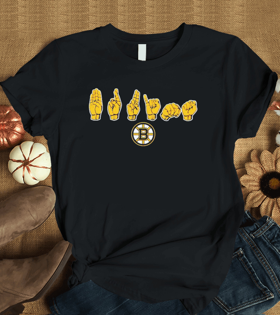 Boston Bruins ASL With Team T-Shirt