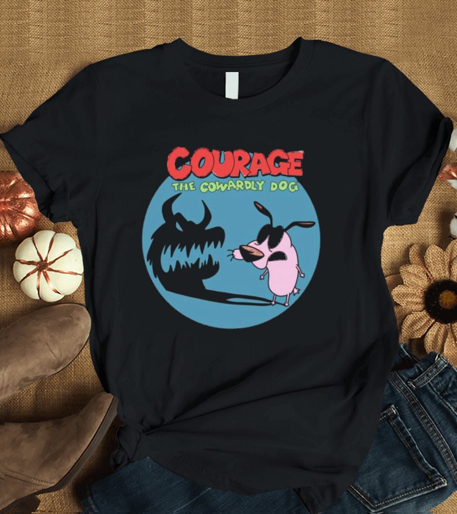 Courage The Cowardly Dog Shadow Monster Confrontation T-Shirt