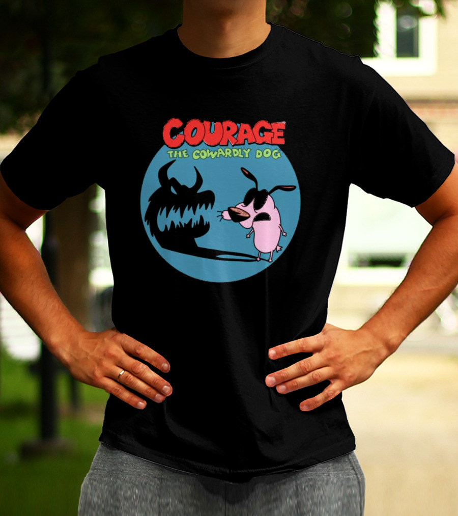 Courage The Cowardly Dog Shadow Monster Confrontation T-Shirt