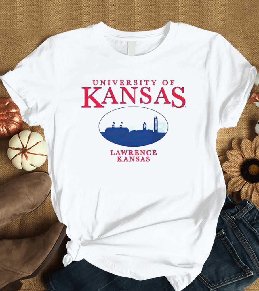 University Of Kansas Lawrence Skyline Kansas T-Shirt