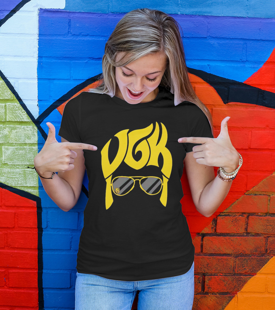 VGK Vegas Golden Knights Sunglasses Hair T-Shirt