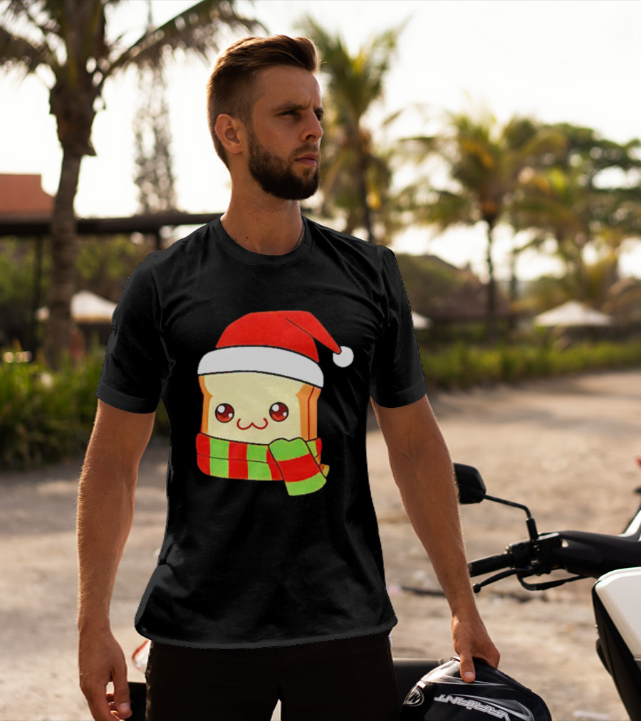 Bundled Bread Christmas Santa Toast Scarf T-Shirt