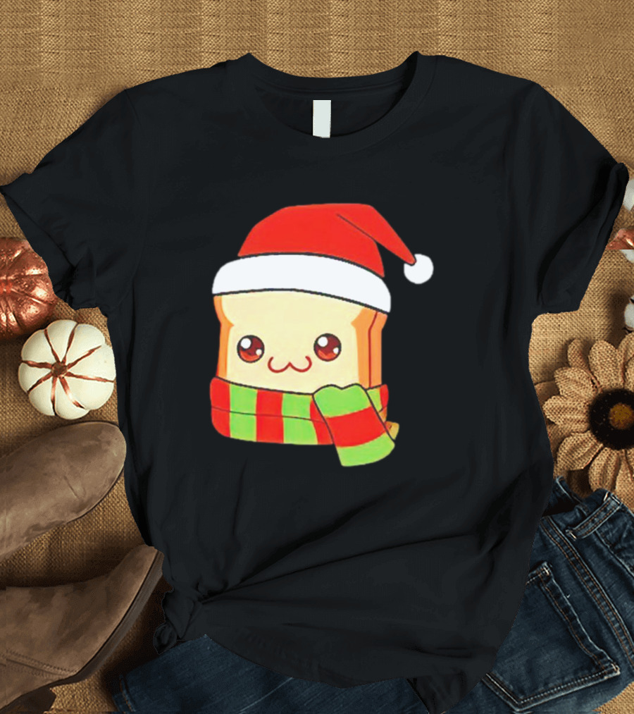 Bundled Bread Christmas Santa Toast Scarf T-Shirt