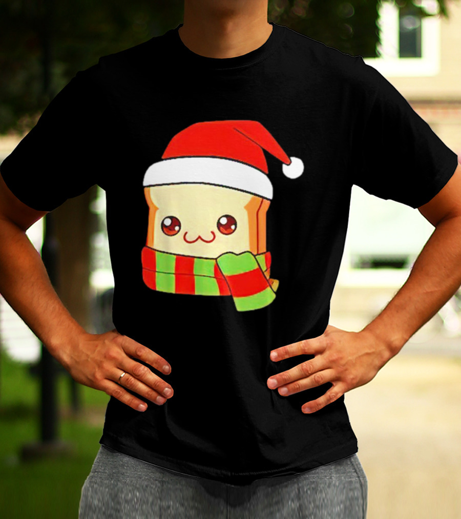 Bundled Bread Christmas Santa Toast Scarf T-Shirt