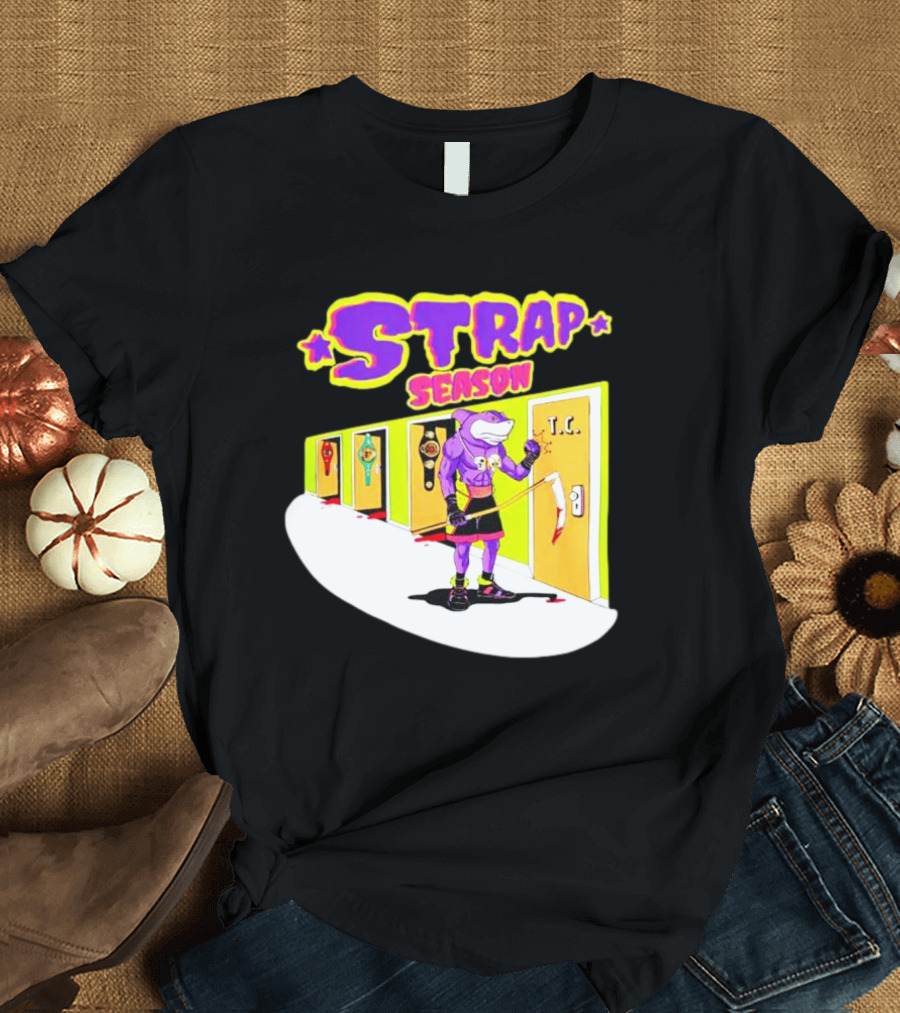 Strap Season Errol Spence Cartoon Character With Belts T.C. Door T-Shirt