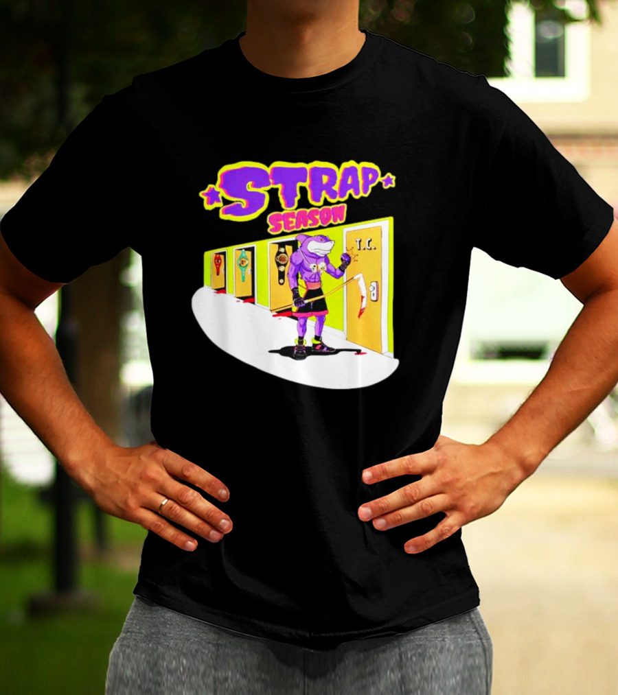 Strap Season Errol Spence Cartoon Character With Belts T.C. Door T-Shirt