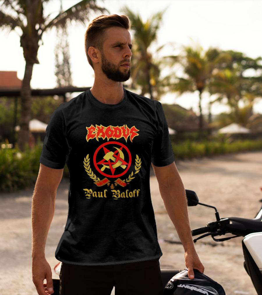 Exodus Paul Baloff 4-25-1960 2-2-2002 Hammer And Sickle Emblem T-Shirt