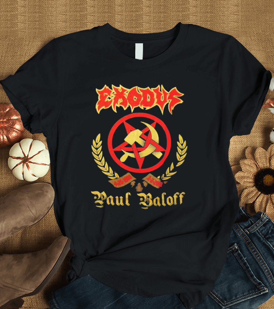 Exodus Paul Baloff 4-25-1960 2-2-2002 Hammer And Sickle Emblem T-Shirt