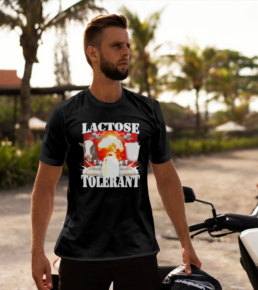 Lactose Tolerant Cow Explosion Milk Jug T-Shirt