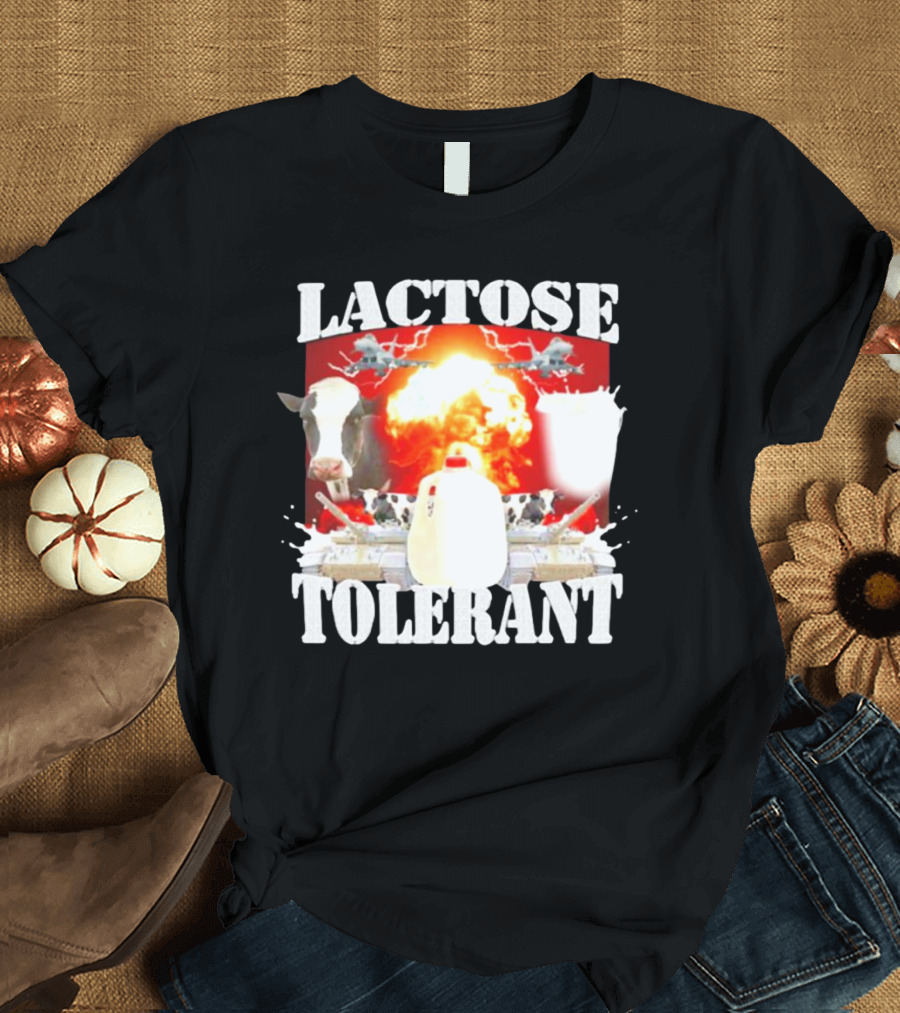 Lactose Tolerant Cow Explosion Milk Jug T-Shirt