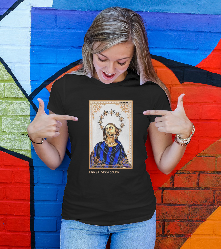 Forza Nerazzurri Madonnina Iconic Blue And Black Halo T-Shirt
