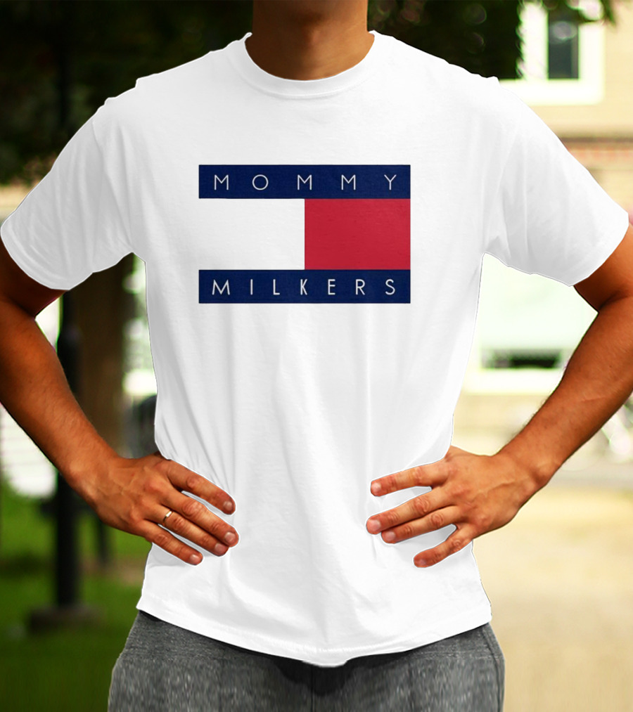 Mommy Milkers Logo Parody Tommy Flag T-Shirt