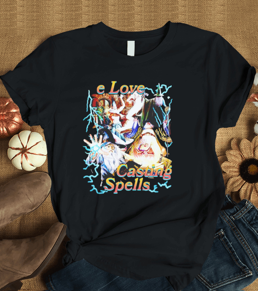 Love Casting Spells Wizards Lightning Magic T-Shirt