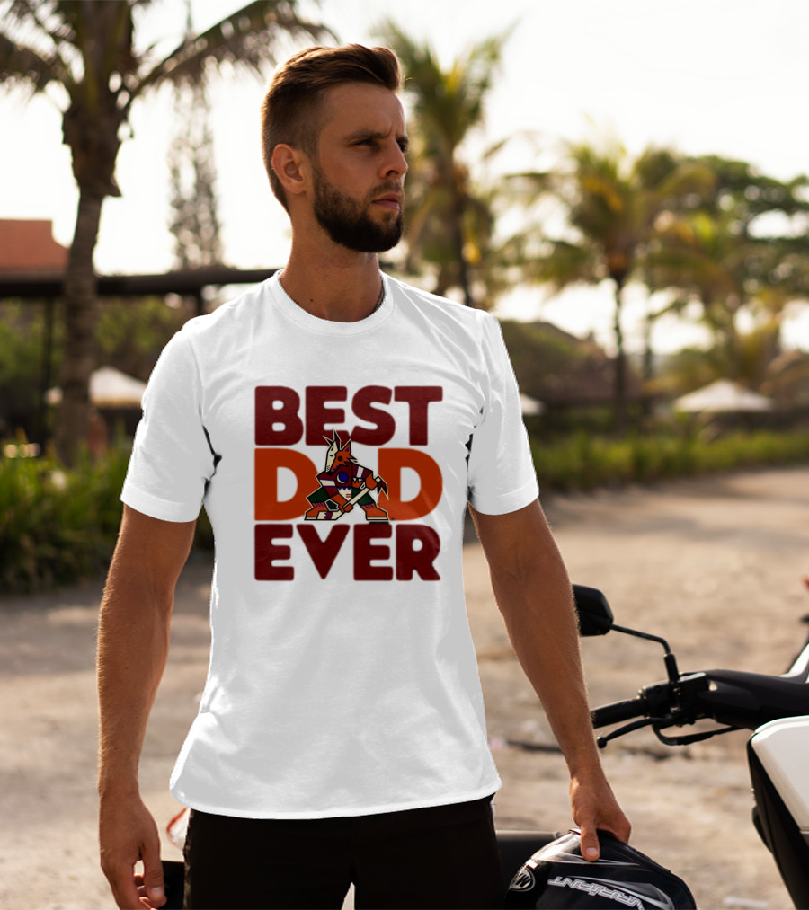Best Dad Ever Arizona Coyotes Logo Hockey Fan Collection T-Shirt